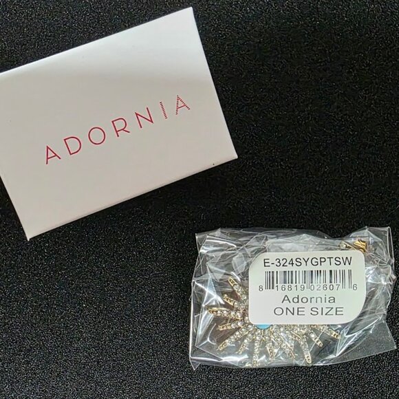 Adornia 14K Yellow Gold Plated Turquoise Swarovski Crystal Accented Starbursts - Picture 5 of 5